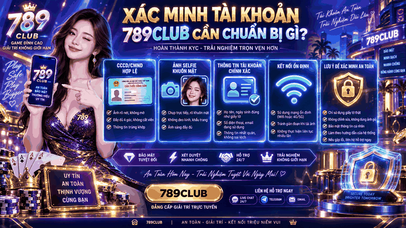 Xác Minh Tài Khoản 789club cần chuẩn bị gì? - 789club